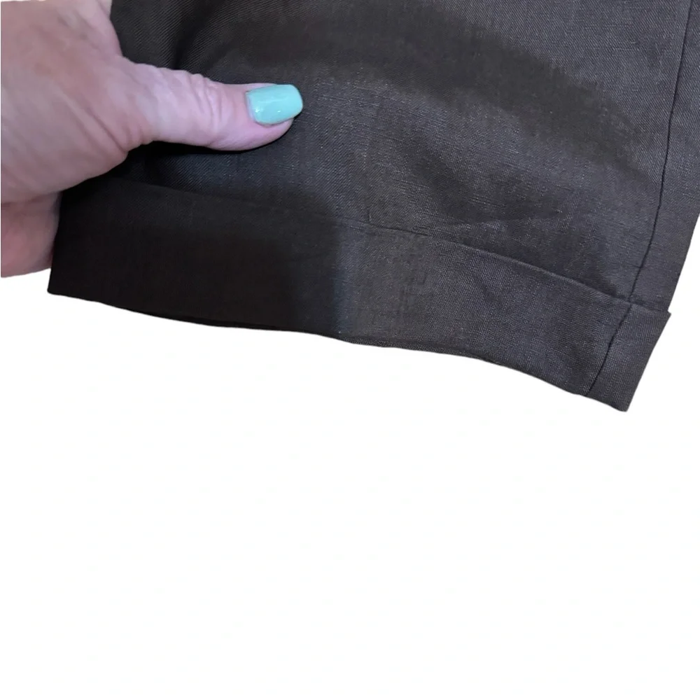 NWT OLD NAVY RETAL: $44 SUMMER CHOCOLATE LINEN ANKLE PANT SZ: 2 #Y - Picture 9 of 11